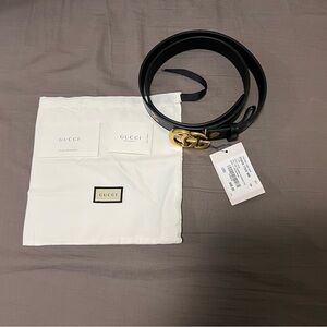 New Gucci Belt GG marmont Belt Black leather belt Cherry Strawberry size 100